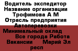 Водитель-экспедитор › Название организации ­ Трофимова А.М › Отрасль предприятия ­ Автоперевозки › Минимальный оклад ­ 65 000 - Все города Работа » Вакансии   . Марий Эл респ.